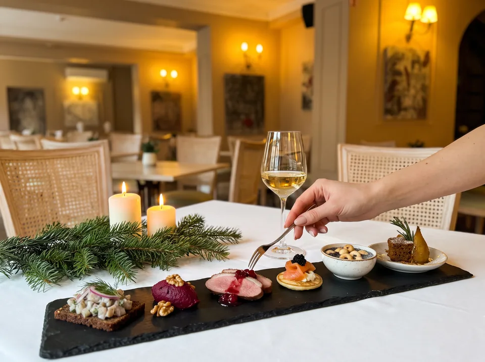 Kalėdinė degustacinė lėkštė „Art Hotel Bohema“ restorane (vizualizacija)